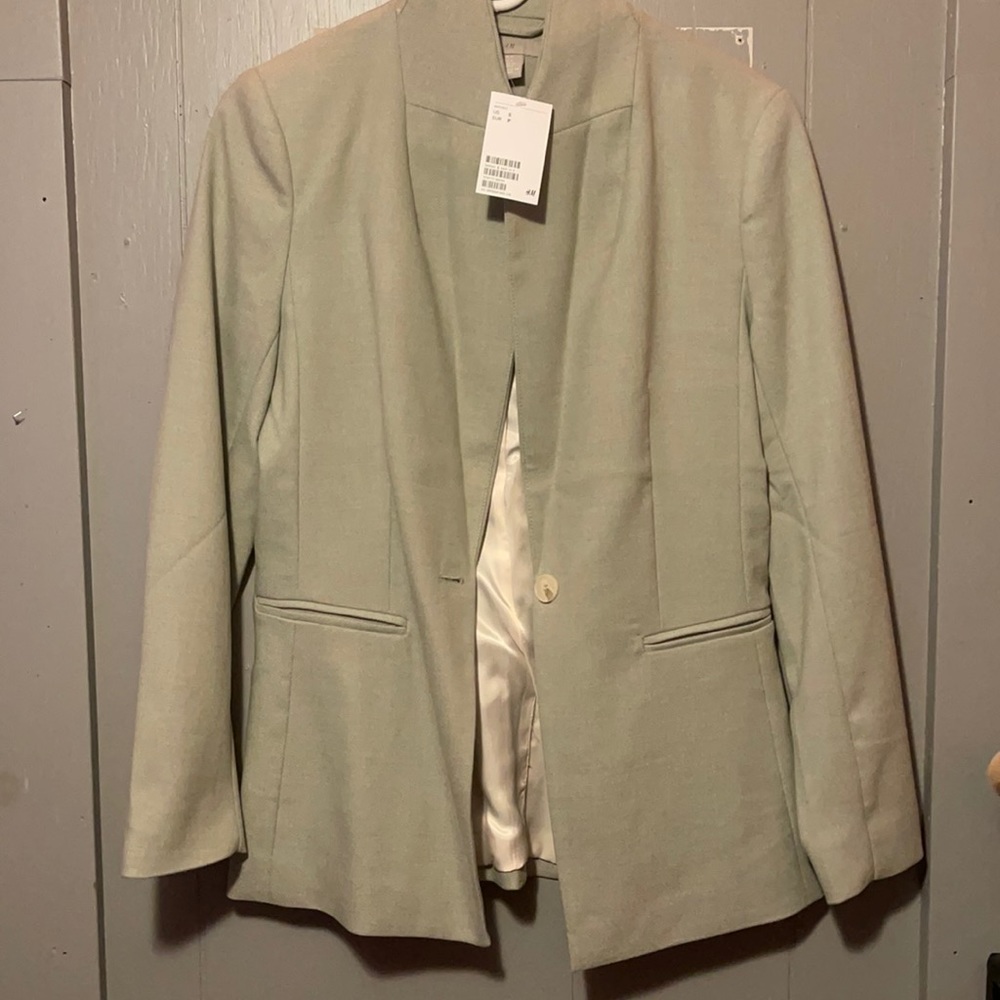 🆕 H&M mint green blazer NWT